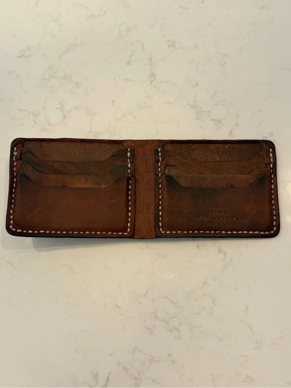 LACUESA Men’s Brown Deerskin Leather Minimalist Card Wallet